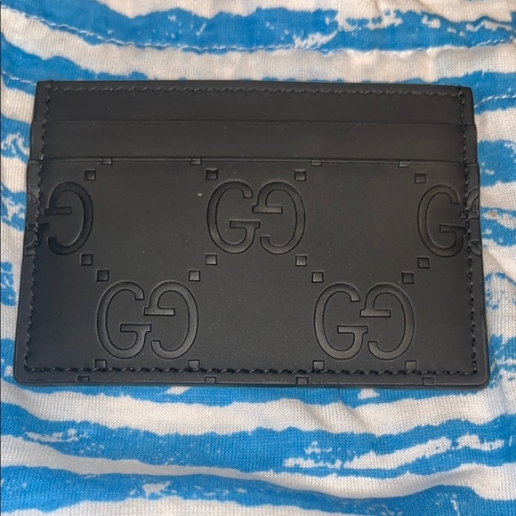 Authentic Gucci Black Rubber Effect Card Holder+COA - Picture 3 of 9